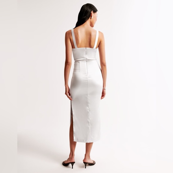 NWT White Bridal Dress ~ Sculpting Stretch Midi Dress - Picture 3 of 7